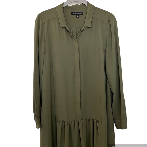 Banana Republic Long Sleeve Drop Waist Ruffle Dress - Picture 3 of 7